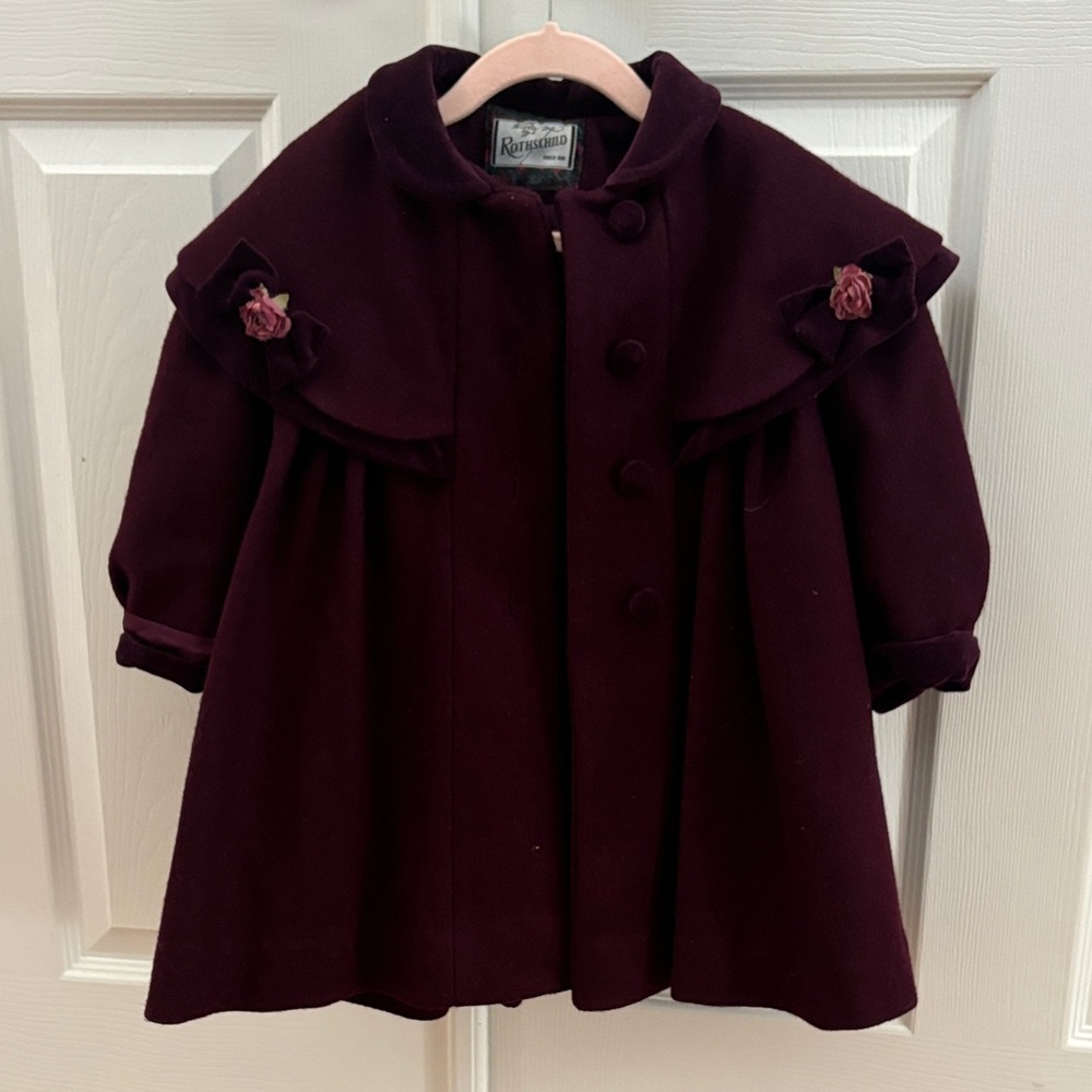 Rothschild Girls' Dark Purple Cape Coat